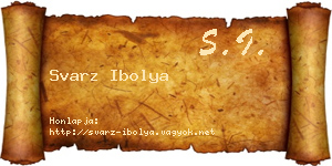 Svarz Ibolya névjegykártya